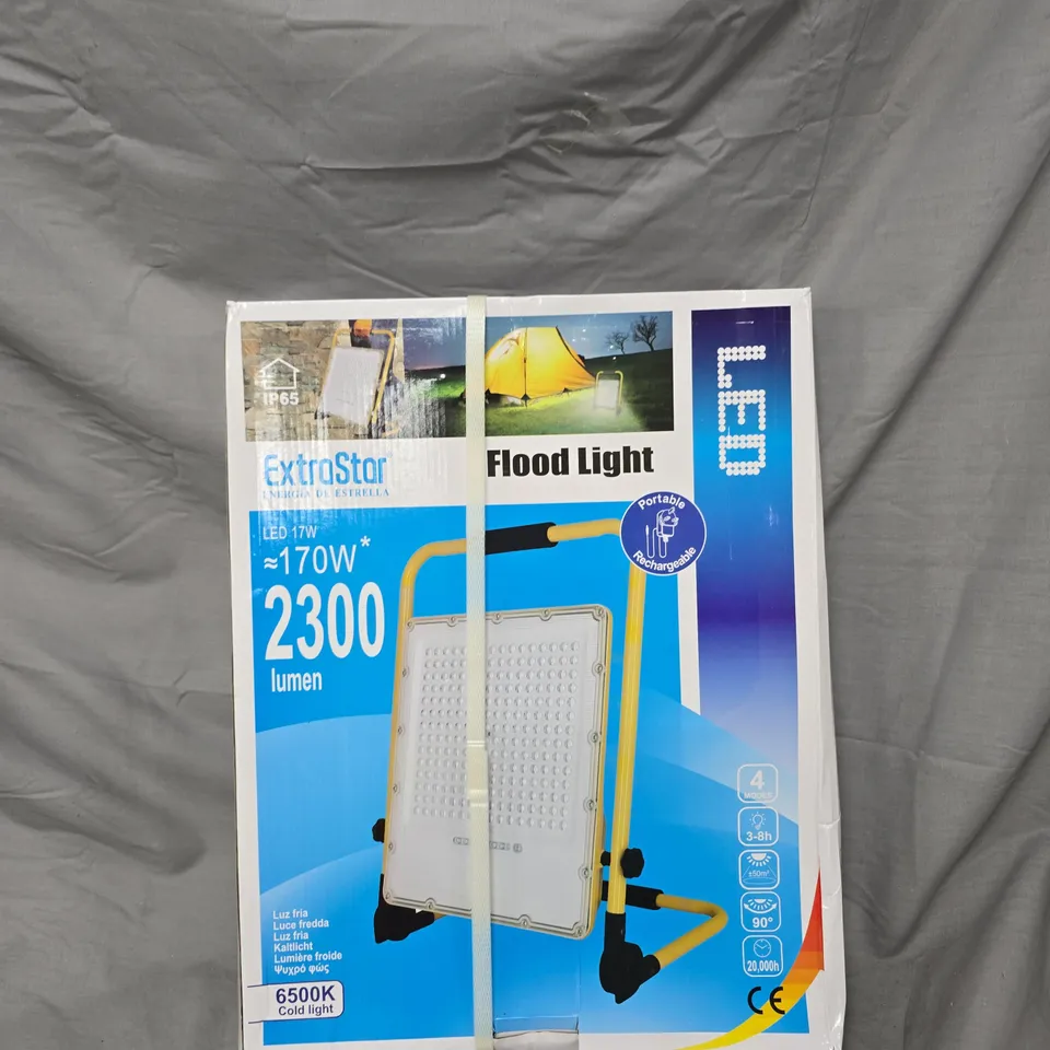 LED FLOOD LIGHT – PORTABLE RECHARGEABLE, 2300 LUMENS, 6500K