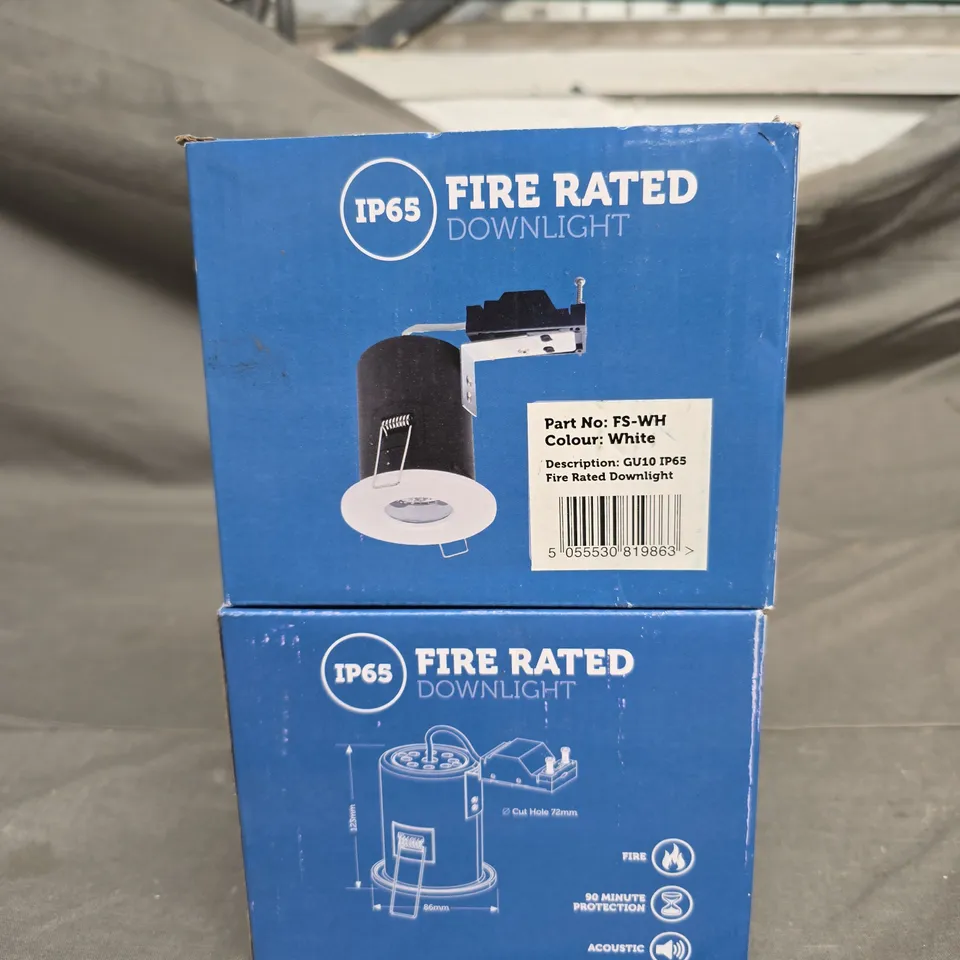 BOX OF APROX 20 ASSORTED FIRE RATED DOWNLIGHTS 