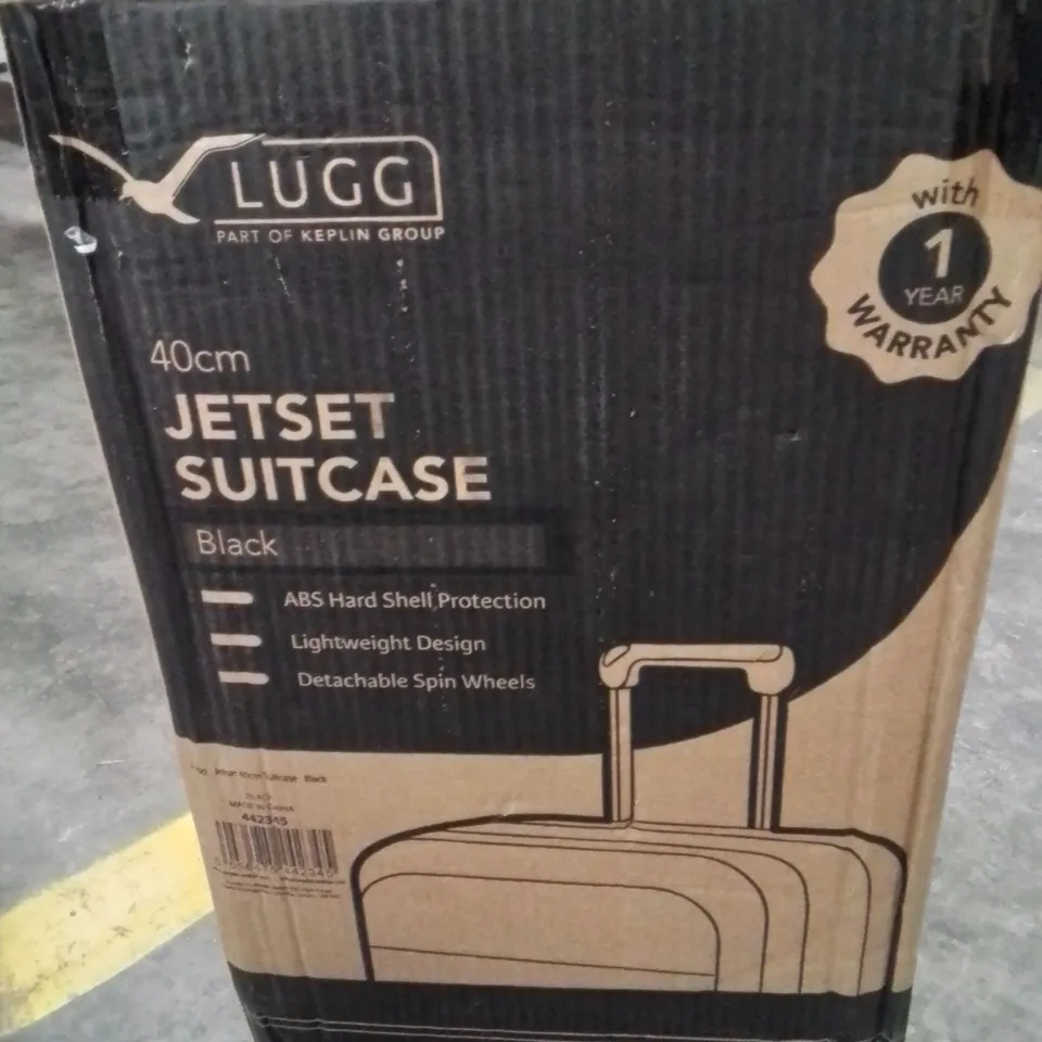 BOXED KEPLIN LUGG 40CM JETSET SUITCASE BLACK COLOUR 
