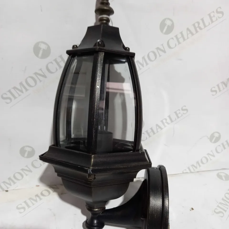 DESIGNER OUTDOOR WALL LIGHT - AGED BRASS FINISH - COLLECTION ONLY