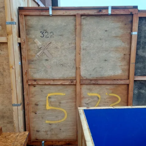 EMPTY WOODEN SHIPPING CRATE - APPROXIMATELY 1.5 x 1.95 x 2m