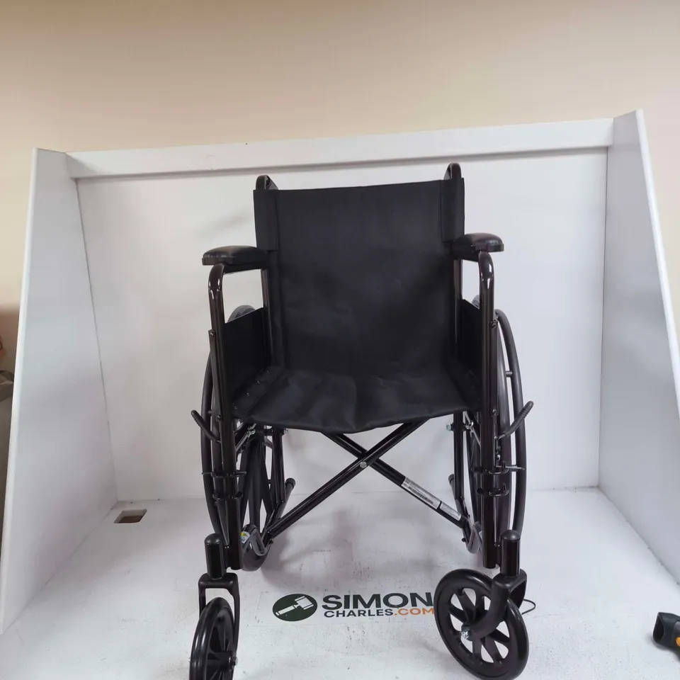MANUAL WHEELCHAIR, BLACK, FOLDABLE