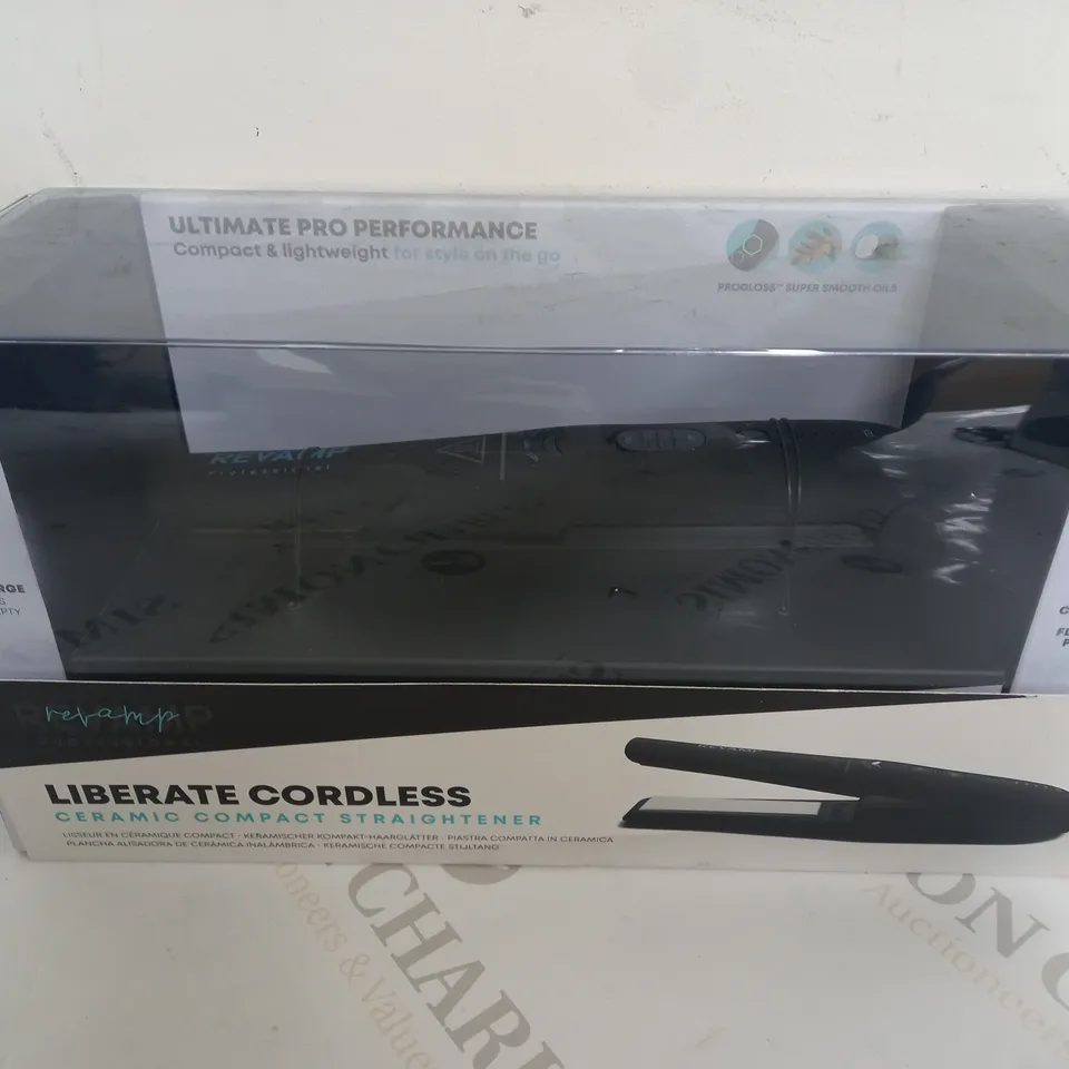 BOXED REVAMP LIBERATE CORDLESS CERAMIC COMPACT STRAIGHTENER 