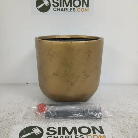 IDEALIST PLANTER WITH LEGS – GOLD-TONED CERAMIC POT