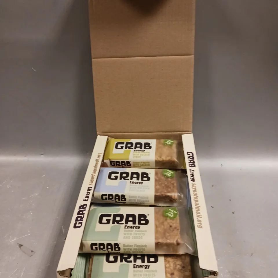 BOXED GRAB ENERGY BUTTER FLAPJACKS MIXED RAINBOW PACK 