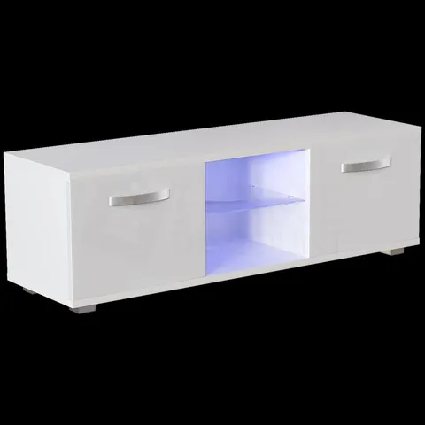 BOXED COSMO 2 DOOR LED TV UNIT, 120cm - WHITE (1 BOX)