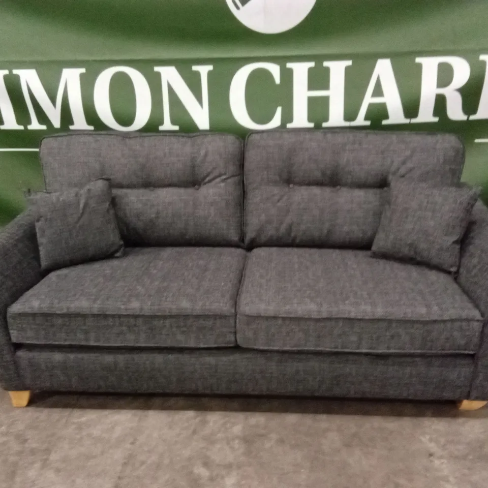 HALSTOW 3 SEATER FABRIC SOFA - CHARCOAL RRP £899