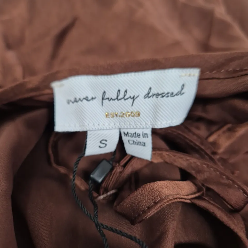 NEVER FULLY DRESSED CHOCOLATE BALLOON JUMPSUIT – BROWN, UK S