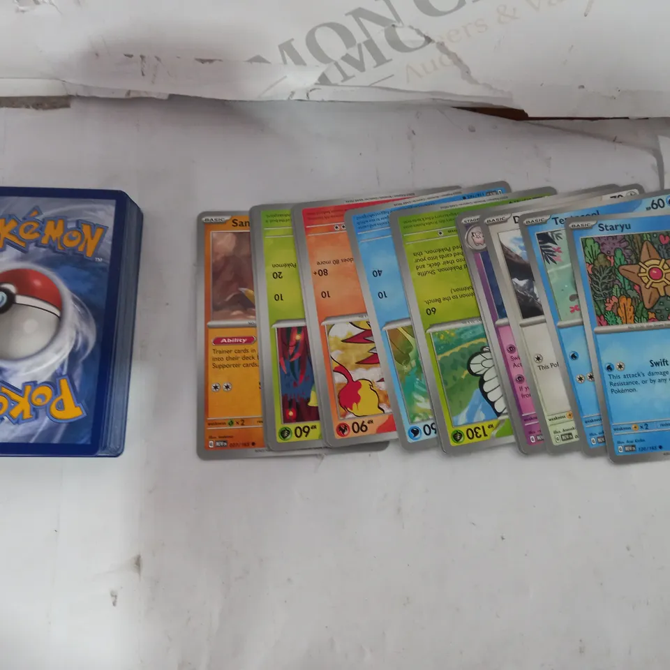 BOX OF APPROX 30 COLLECTABLE POKEMON TRADING CARDS