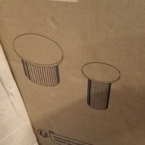 BOXED 2 PIECE ROUND COFFEE TABLE SET (1 BOX)