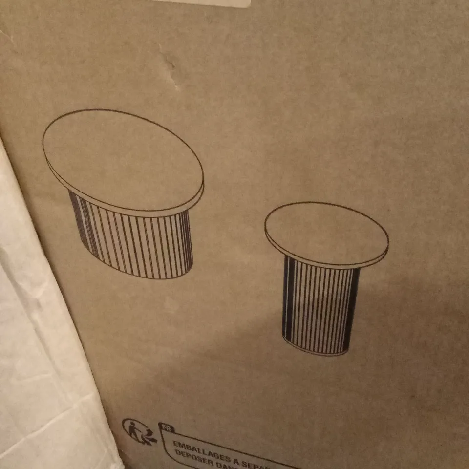 BOXED 2 PIECE ROUND COFFEE TABLE SET (1 BOX)