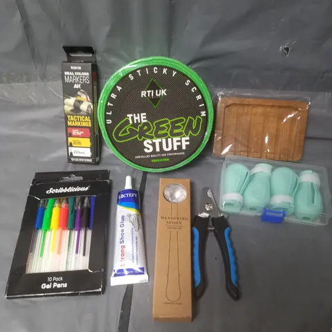 APPROXIMATELY 15 ASSORTED HOUSEHOLD PRODUCTS TO INCLUDE STICKY SCRIM, GEL PENS, SHOE GLUE ETC