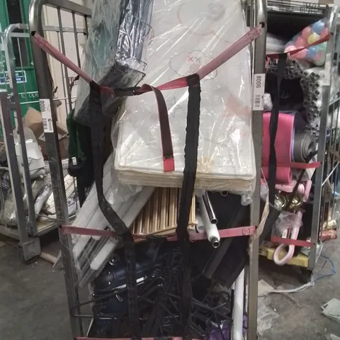 CAGE OF ASSORTED HOUSEHOLD GOODS AND PRODUCTS TO INCLUDE;DOG CAGE,SUITCASE,BIKE HELMET,AIR FRYER