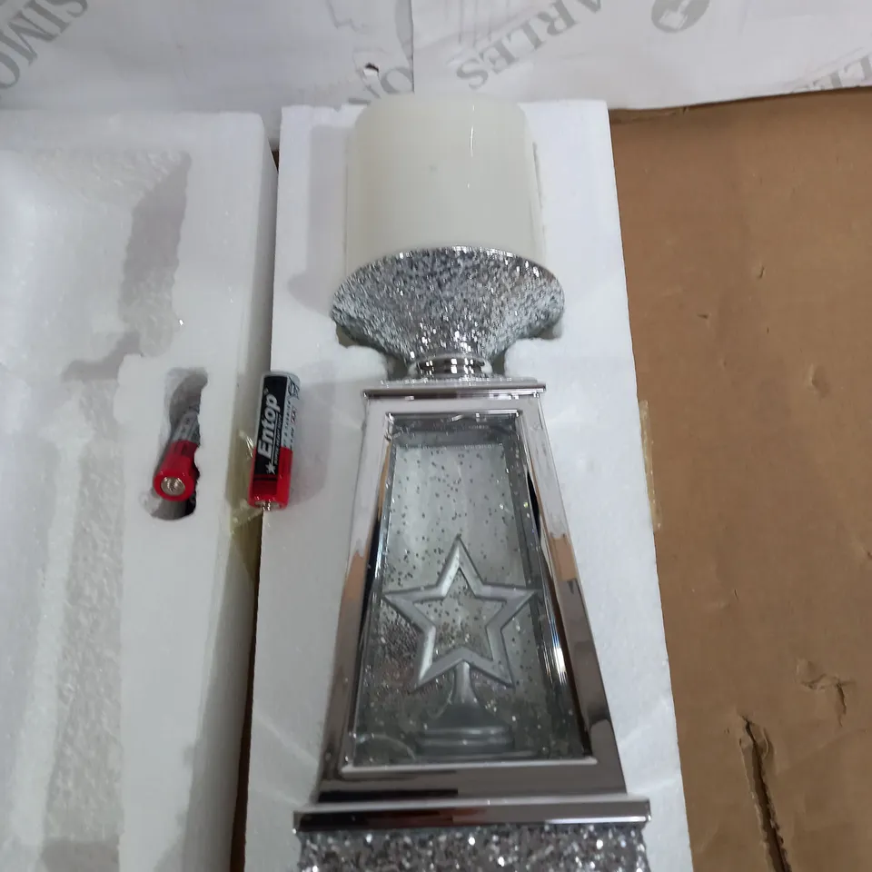 JM BY JULIEN MACDONALD FLAMELESS CANDLE HOLDER WITH SWIRLING GLITTER