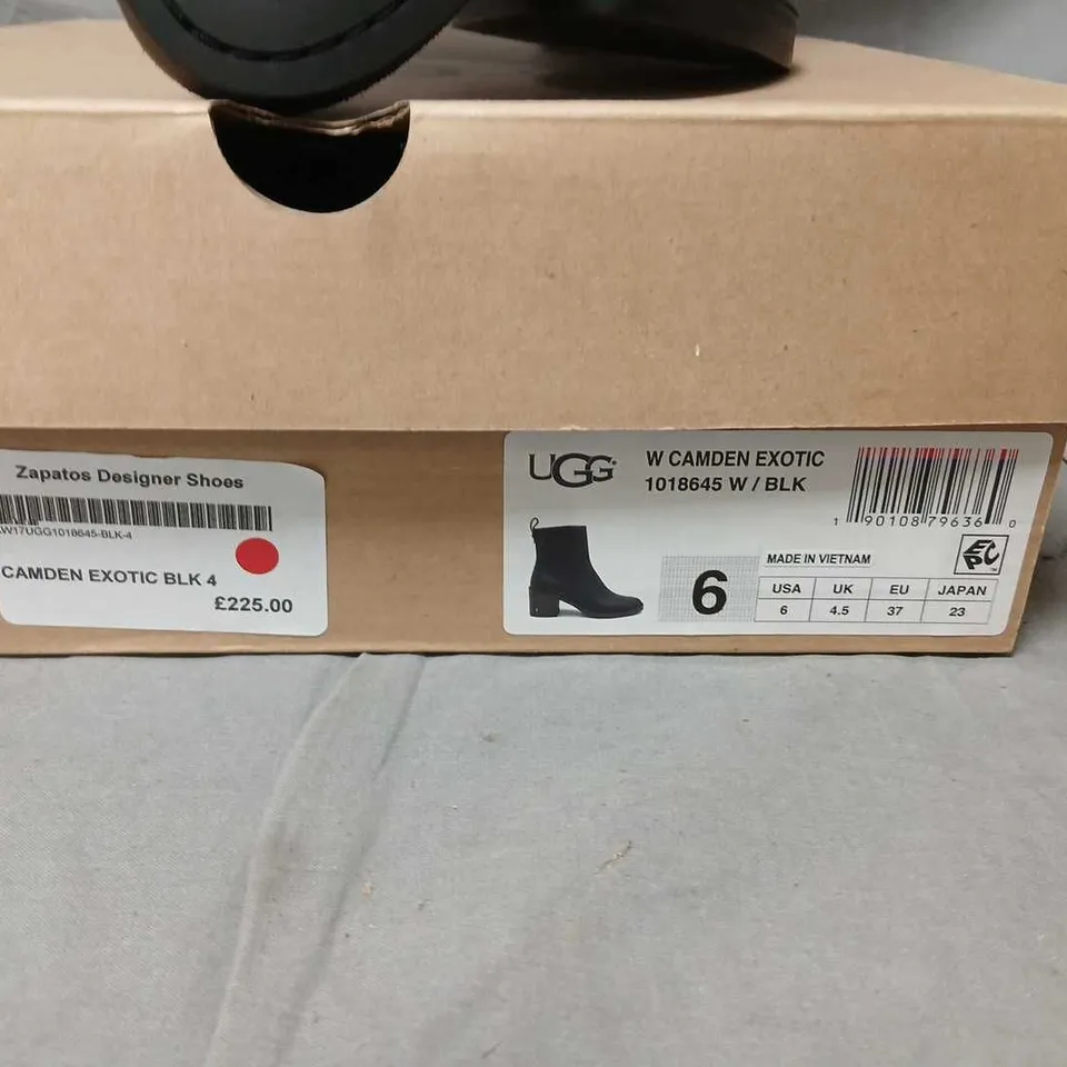UGG CAMDEN EXOTIC BLACK ANKLE BOOTS – UK 4.5 (US 6)