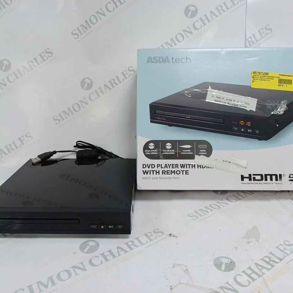 BOXED HDMI DVD PLAYER WITH REMOTE IN BLACK