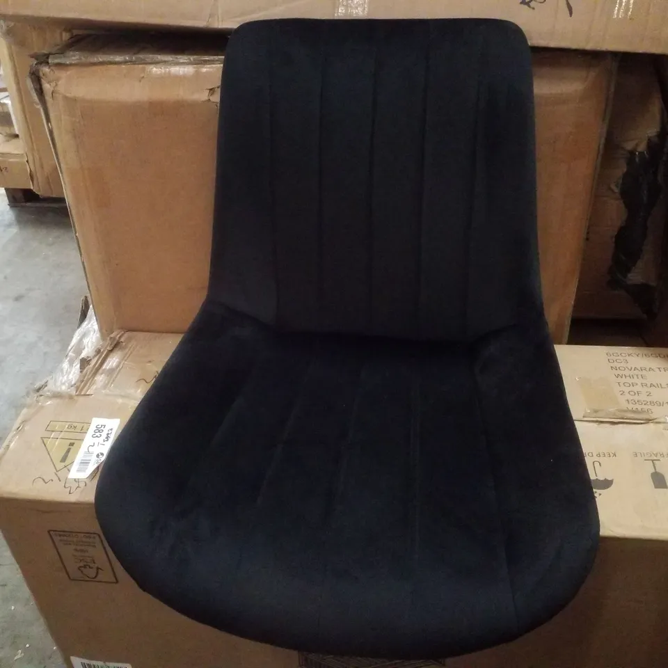 BOXED SET OF 2 UPHOLSTERED FABRIC DINING CHAIRS- BLACK (1 BOX)
