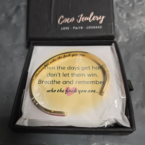 COCO JEWELLERY GOLD-TONE CUFF BRACELET - REMEMBER WHO THE FUCK YOU ARE