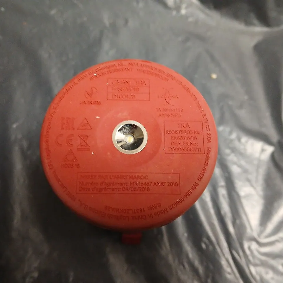 RED CYLINDRICAL PORTABLE BLUETOOTH SPEAKER