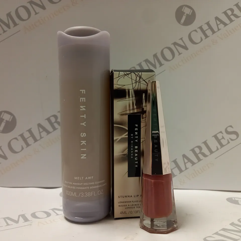 BOX OF 2 FENTY BY RIHANNA PRODUCTS TO INCLUDE MELT AWF CLEANSER 100ML & STUNNA LIP PAINT 4ML #UNCUFFED