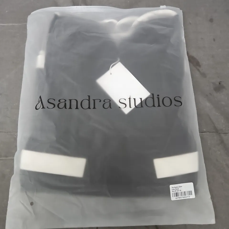 BAGGED THE AUDREY DRESS – BLACK, UK SIZE 10 (M) – ASANDRA STUDIOS