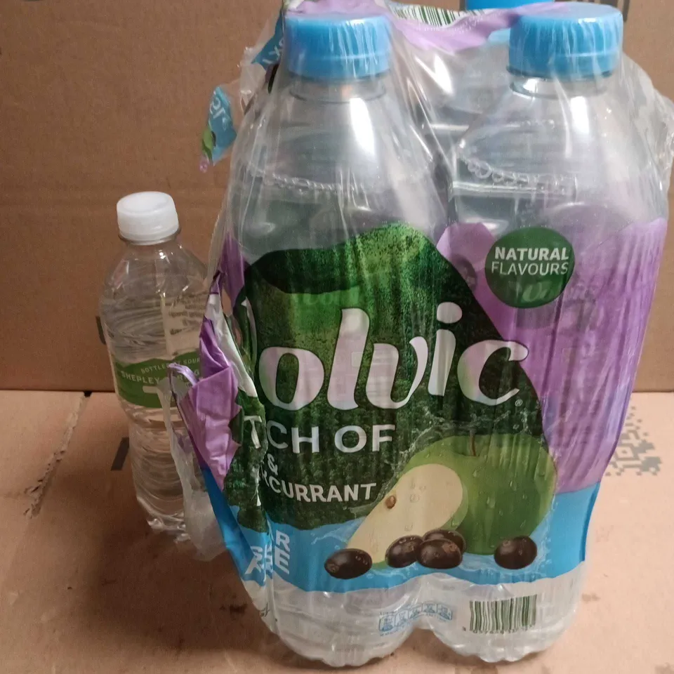 APPROXIMATELY 7 ASSORTED DRINK PRODUCTS TO INCLUDE VOLVIC & SHEPLEY SPRING WATER  