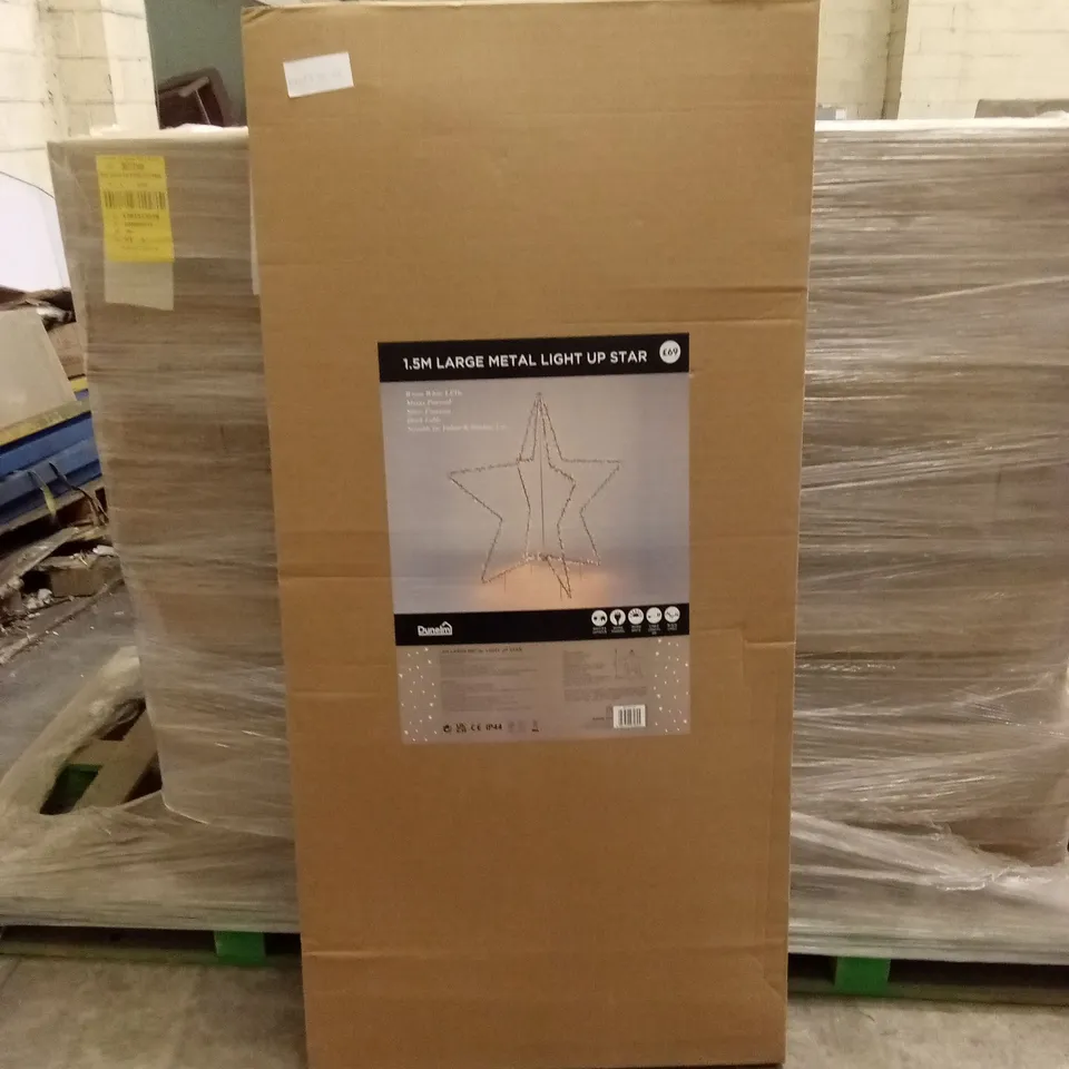 PALLET OF APPROXIMATELY 17 x LARGE METAL 1.5M LIGHT UP CHRISTMAS STARS