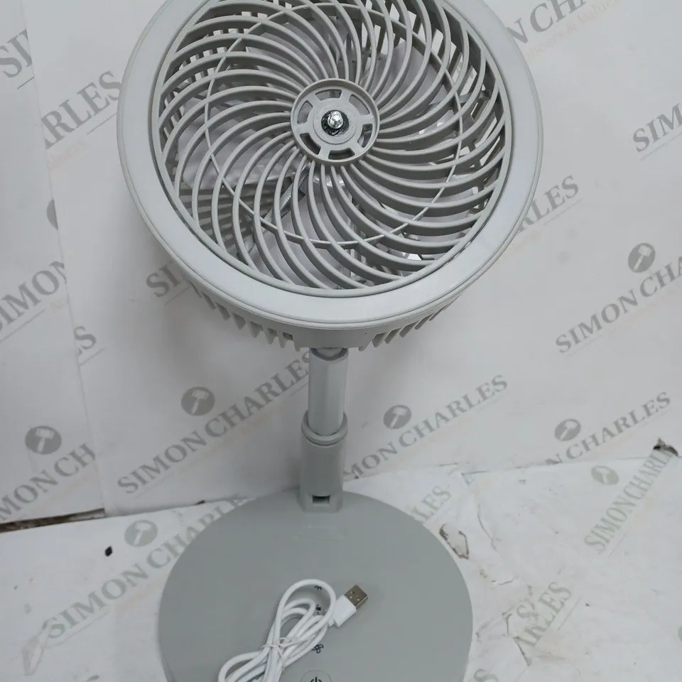BOXED SALTER PROFESSIONAL CORDLESS LED FOLDABLE FAN, GREY