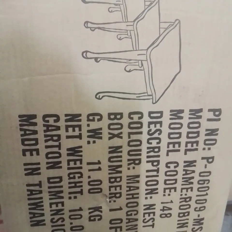 BOXED ROBIN NEST OF 3 TABLES MAHOGANY