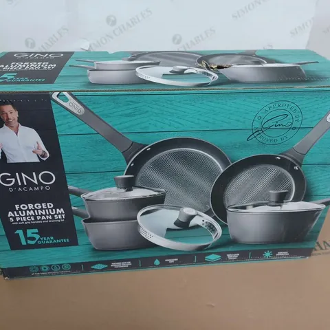 BOXED GINO D'ACAMPO FORGED ALUMINIUM PAN SET