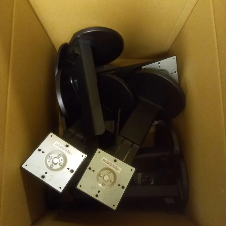 BOX OF APPROX 12 ASSORTED MONITOR STANDS IN BLACK