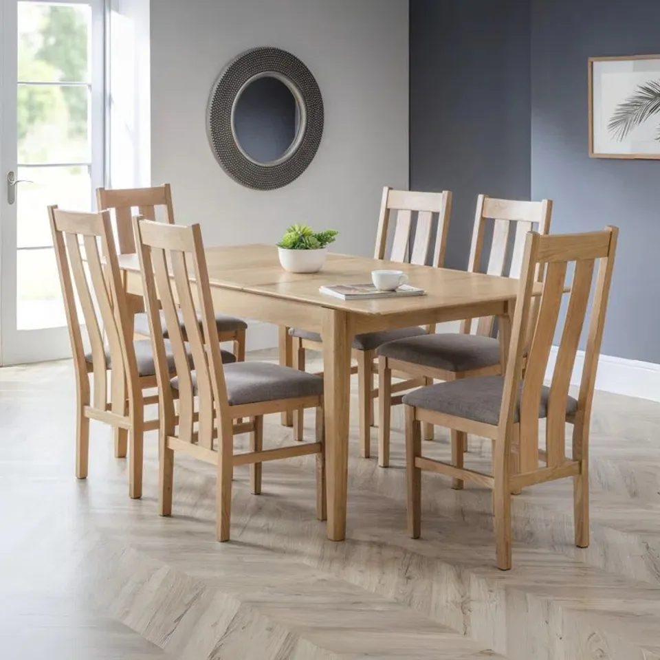 BOXED MAPLEVIEW 48CM H LINEN UPHOLSTERED SLAT BACK SIDE CHAIR