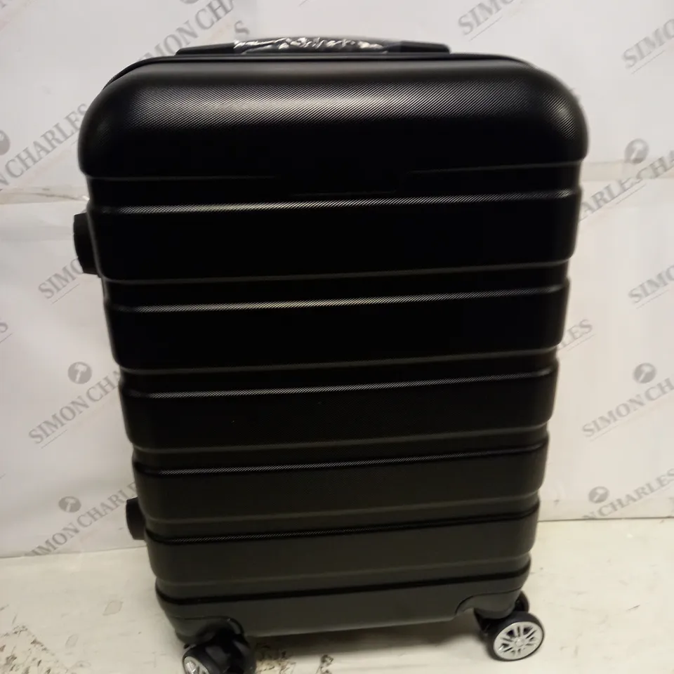 BLACK WHEELED HARD SHELLED LUGGAGE CASE - APPROX 55X35X23CM