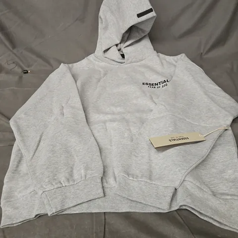 FEAR OF GOD ESSENTIALS HOODIE – GREY, SIZE S