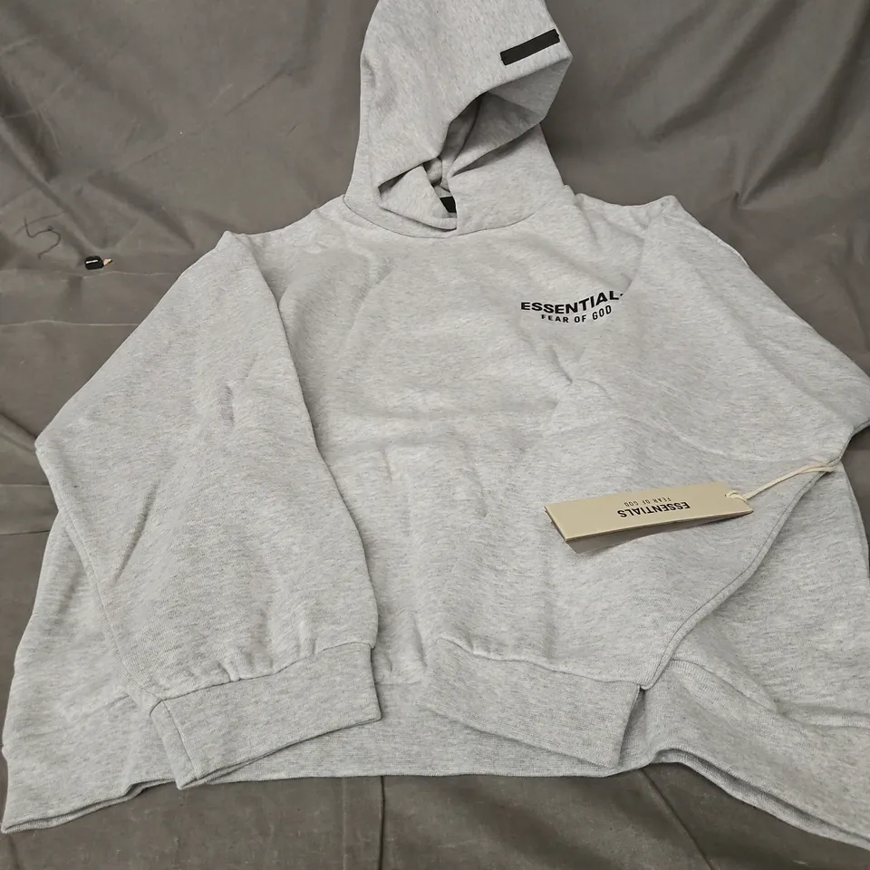 FEAR OF GOD ESSENTIALS HOODIE – GREY, SIZE S