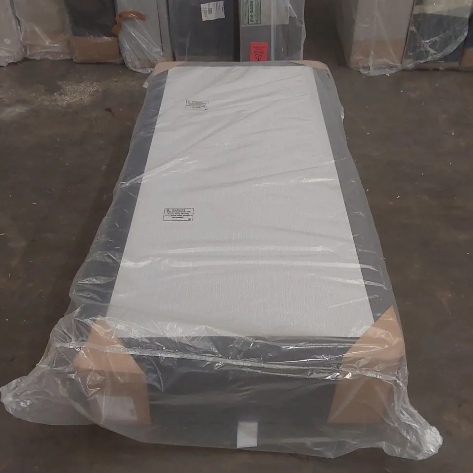 BAGGED CHARCOAL VELVET 3FT SINGLE DIVAN BASE