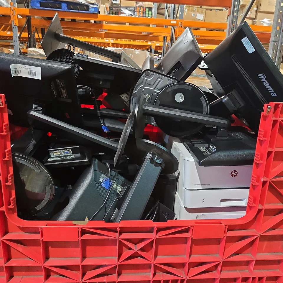 PALLET OF APPROXIMATELY 15 ASSORTED ELECTRICAL ITEMS TO INCLUDE IIYAMA MONITOR, CANON PRINTER AND DELL PRINTER, ETC - COLLECTION ONLY
