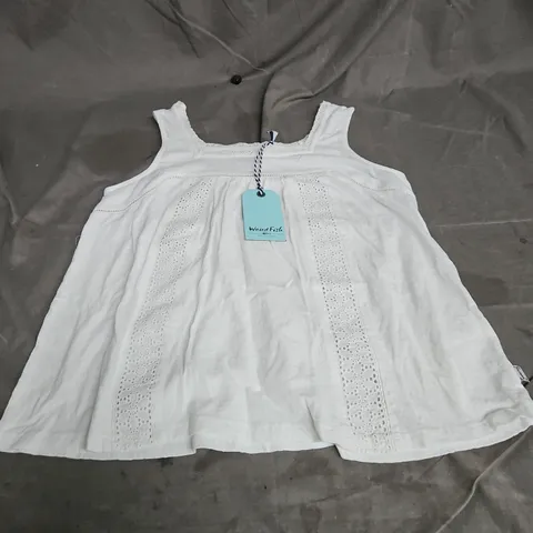 WEIRD FISH CHELLE ORGANIC SQUARE NECK JERSEY VEST IN WHITE SIZE 12