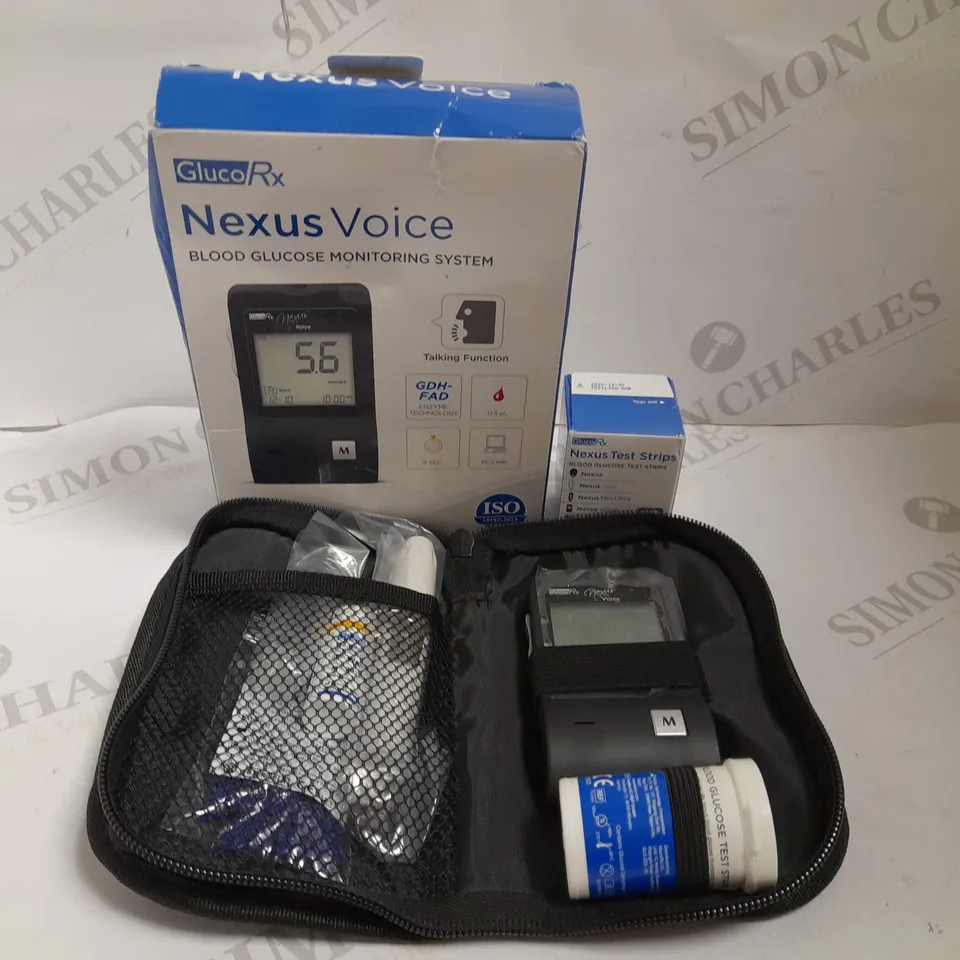 NEXUS VOICE BLOOD GLUCOSE MONITOR WITH TEST STRIPS
