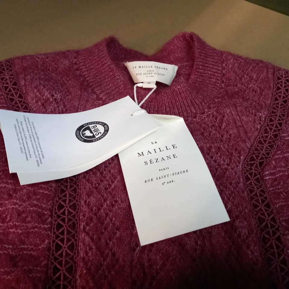 LA MAILLE SEZANE ROSE SOFT KNIT PULL OVER JUMPER - MEDIUM