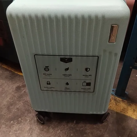 UNBOXED KEPLIN LUGG SMALL SIZE TRAVEL SUITCASE WITH WHEELS AND SECURE LOCK SYSTEM LIGHT BLUE COLOUR 