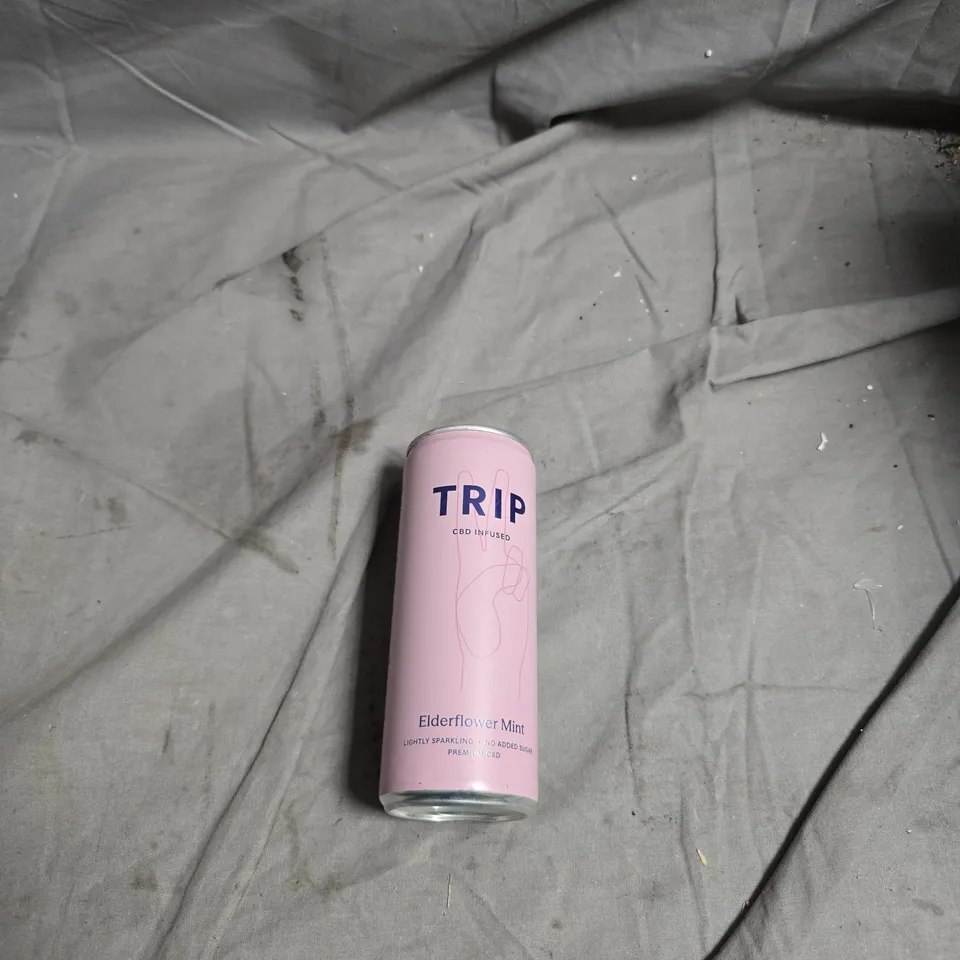 BOX OF APPROXIMATELY 12 X TRIP CBD INFUSED CANS 250ML INCLUDING ELDERFLOWER MINT SPARKLING