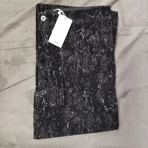 MANGO PANTALON 313XFLOCKY TROUSERS IN BLACK SIZE UK 10