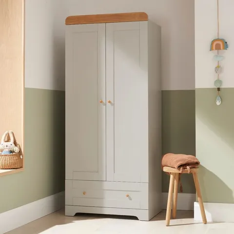 BOXED RIO WARDROBE IN DOVE GREY AND HONEY OAK (2 BOX)