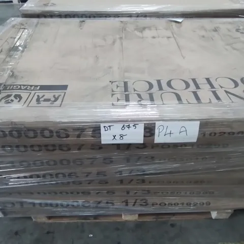 PALLET CONTAINING 8 BOXED PEAKE BLACK MARBLE & CHROME 160CM DINING TABLE PARTS - BOXES 1 OF 3 ONLY