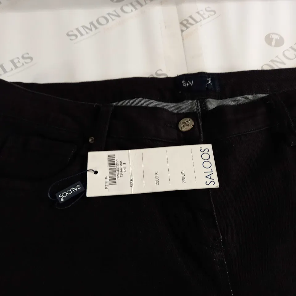 SALOOS BLACK SKINNY JEGGINGS - UK 18
