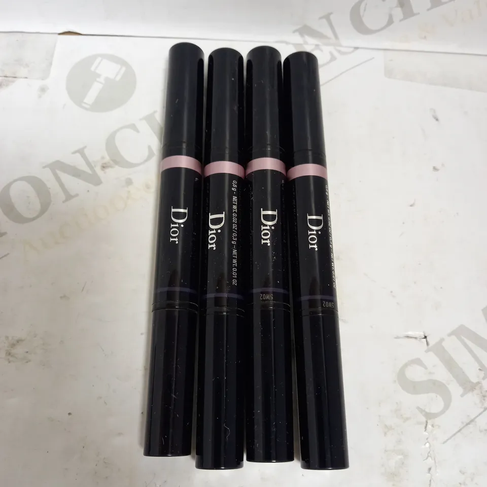 LOT OF 4 DIOR DIORSHOW COLOUR&CONTOUR EYESHADOW AND LINER DUO - 957 HORTENSIA