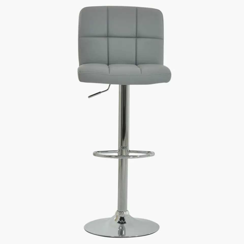 BOXED SET OF 2 CUBAN FAUX LEATHER SWIVEL BAR STOOLS WITH CHROME BASE - (1 BOX)