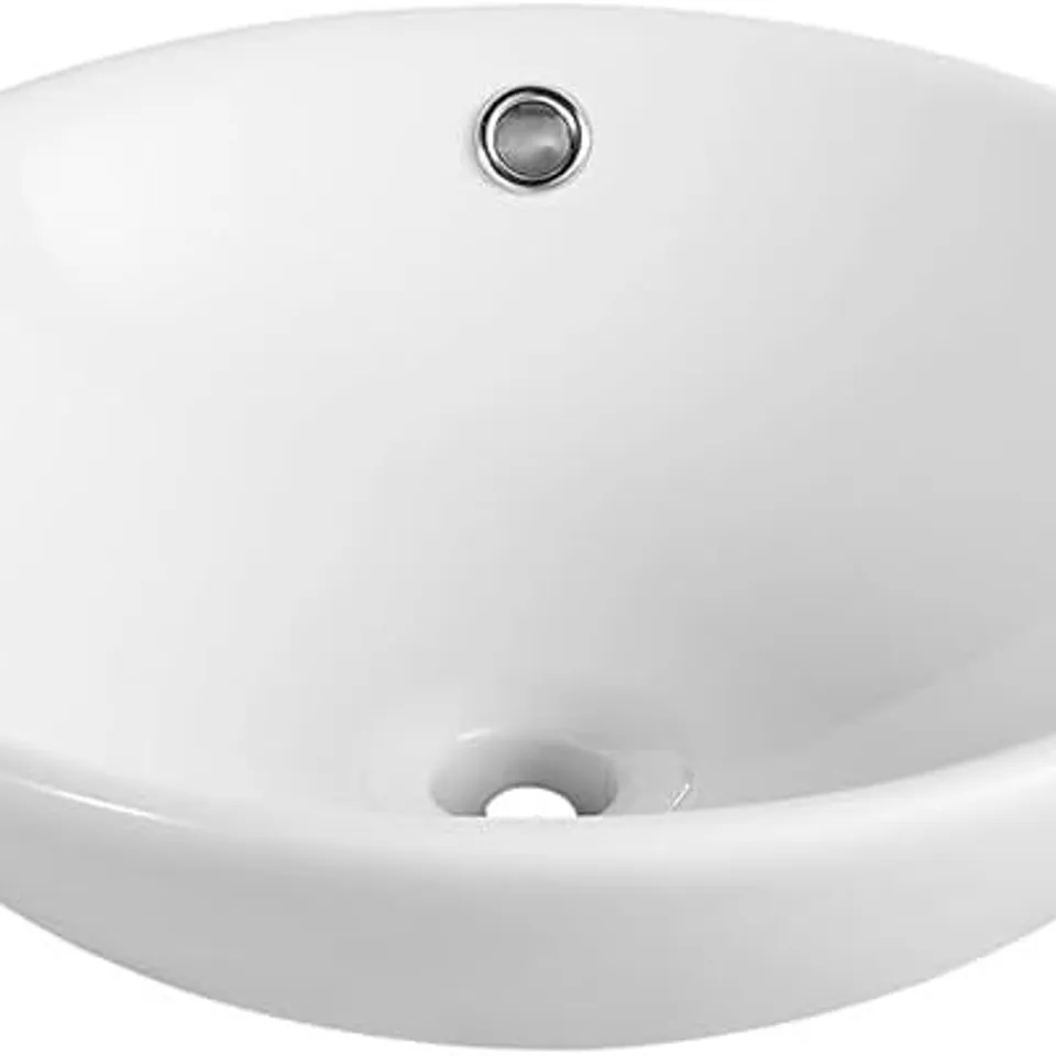 BRAND NEW DEERVALLEY DV-1V062 SYMMETRY WHITE CERAMIC CIRCULAR VESSEL BATHROOM SINK WITH OVERFLOW