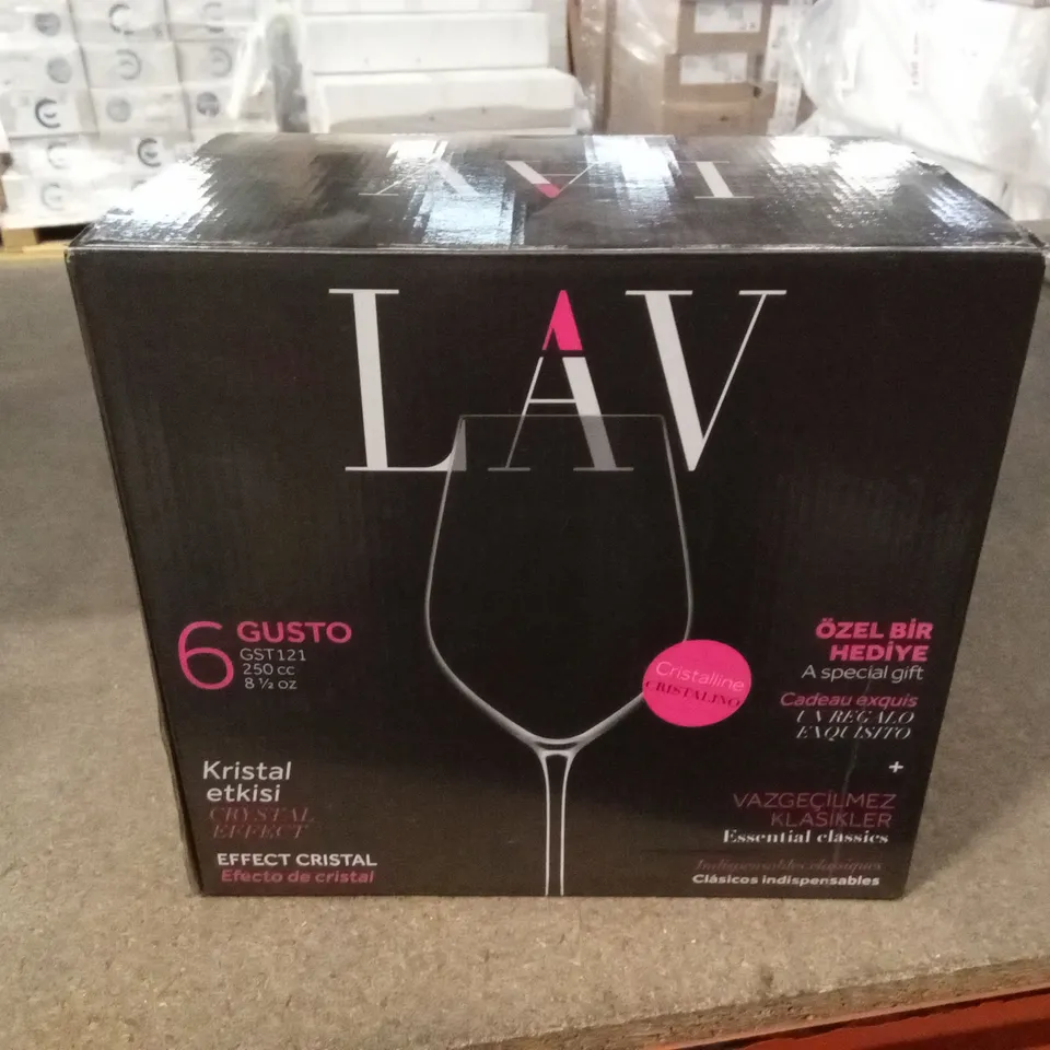BOXED GUSTO PACK OF 6 WINE GLASSES